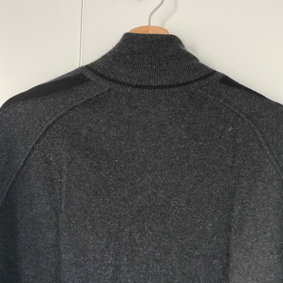 Full Zip Dark Grey Mens Sweater - Picture 7 of 9